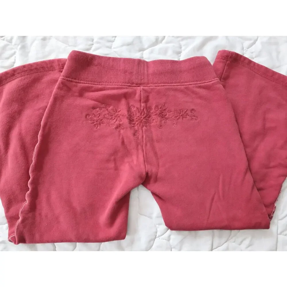 Vintage 2006 Gap Girls Pink Flare Sweatpants Embroidered Butt 6/7